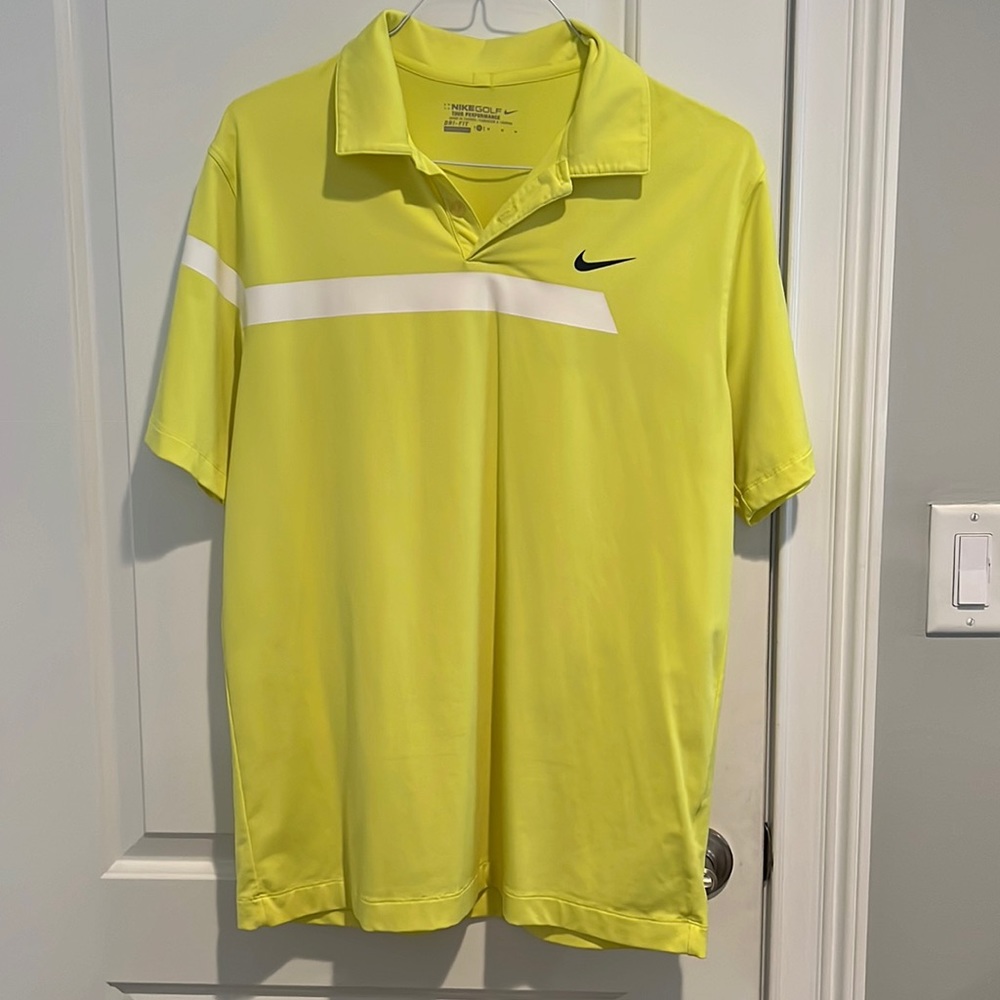 Nike Mens Medium Golf Shirt Neon Yellow